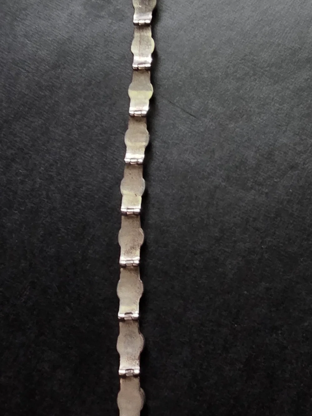 Vintage Sterling Silver Southwestern Fire Opal Inlay Link Bracelet QF 925 - Picture 9 of 9